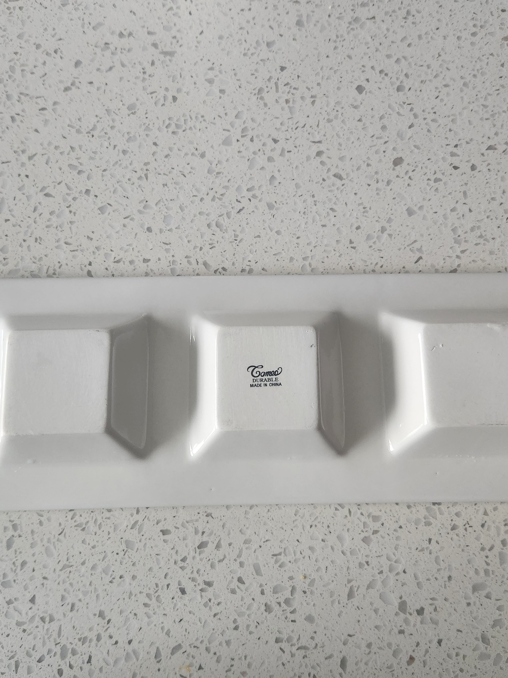 Ceramic Rectangular Divided Condiment Serving Dish. EUC - Picture 5 of 6